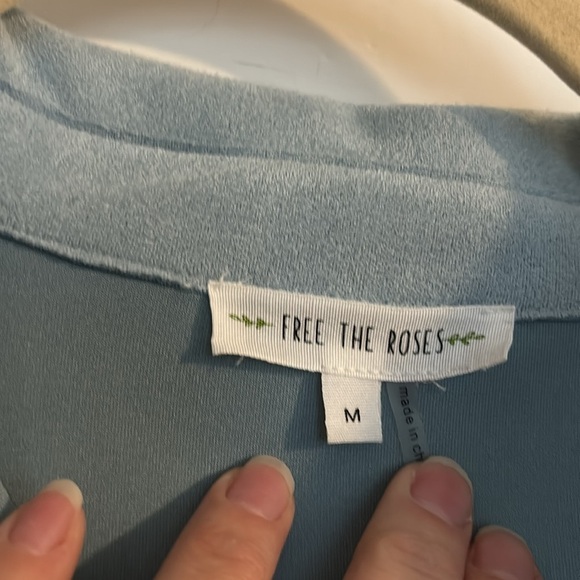 Free The Roses Blue Suede Shacket - Picture 3 of 5